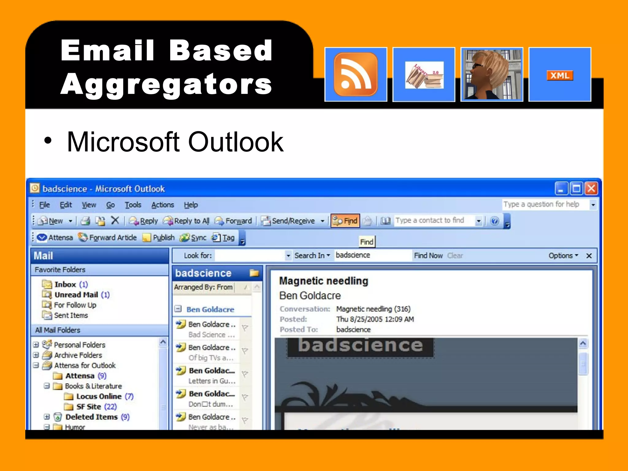Email Based Aggregators Microsoft Outlook 