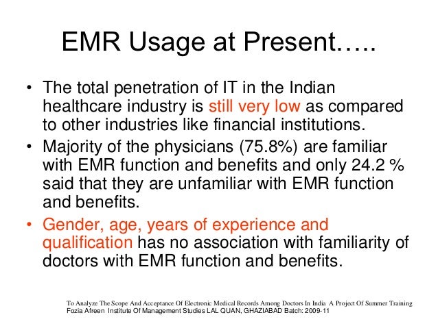 Electronic Medical Record Functions Electronic Medical Record Functions