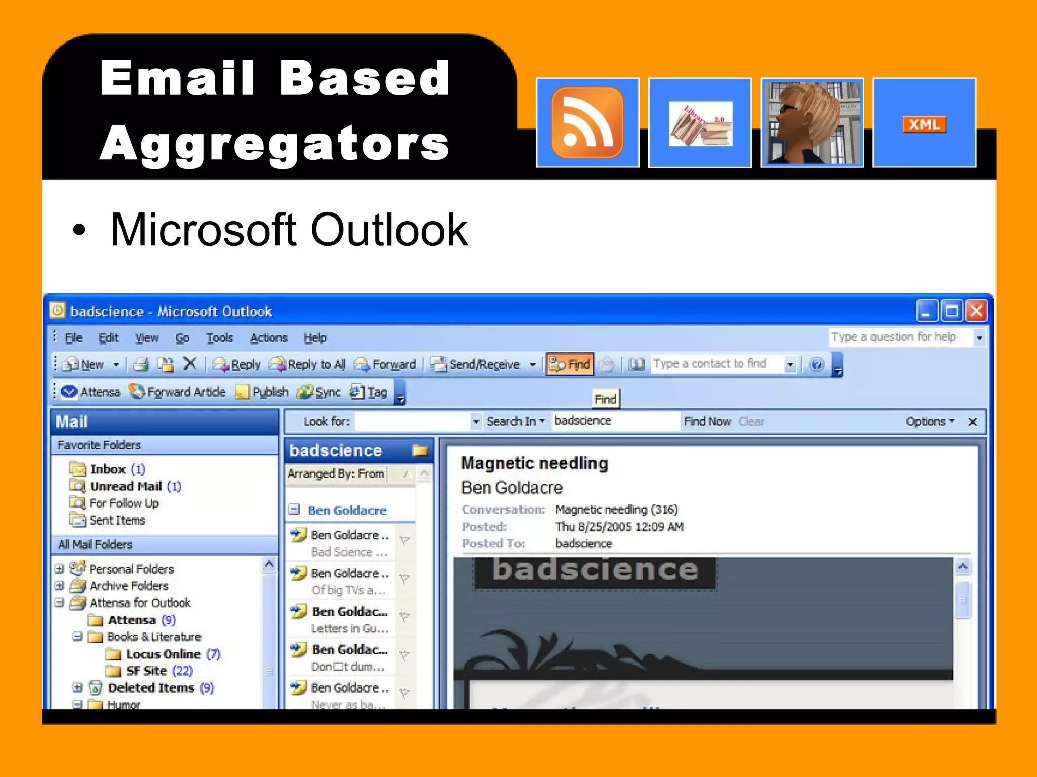 Email Based Aggregators Microsoft Outlook 