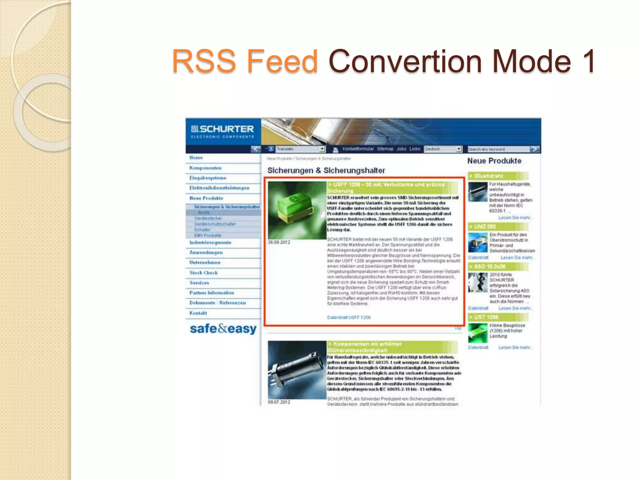 RSS Feed Convertion Mode 1
 