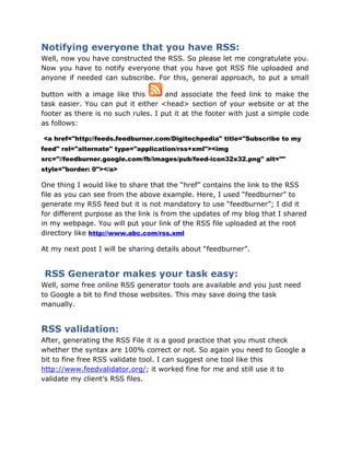 Rss File Example Rss feed complete guide | PDF