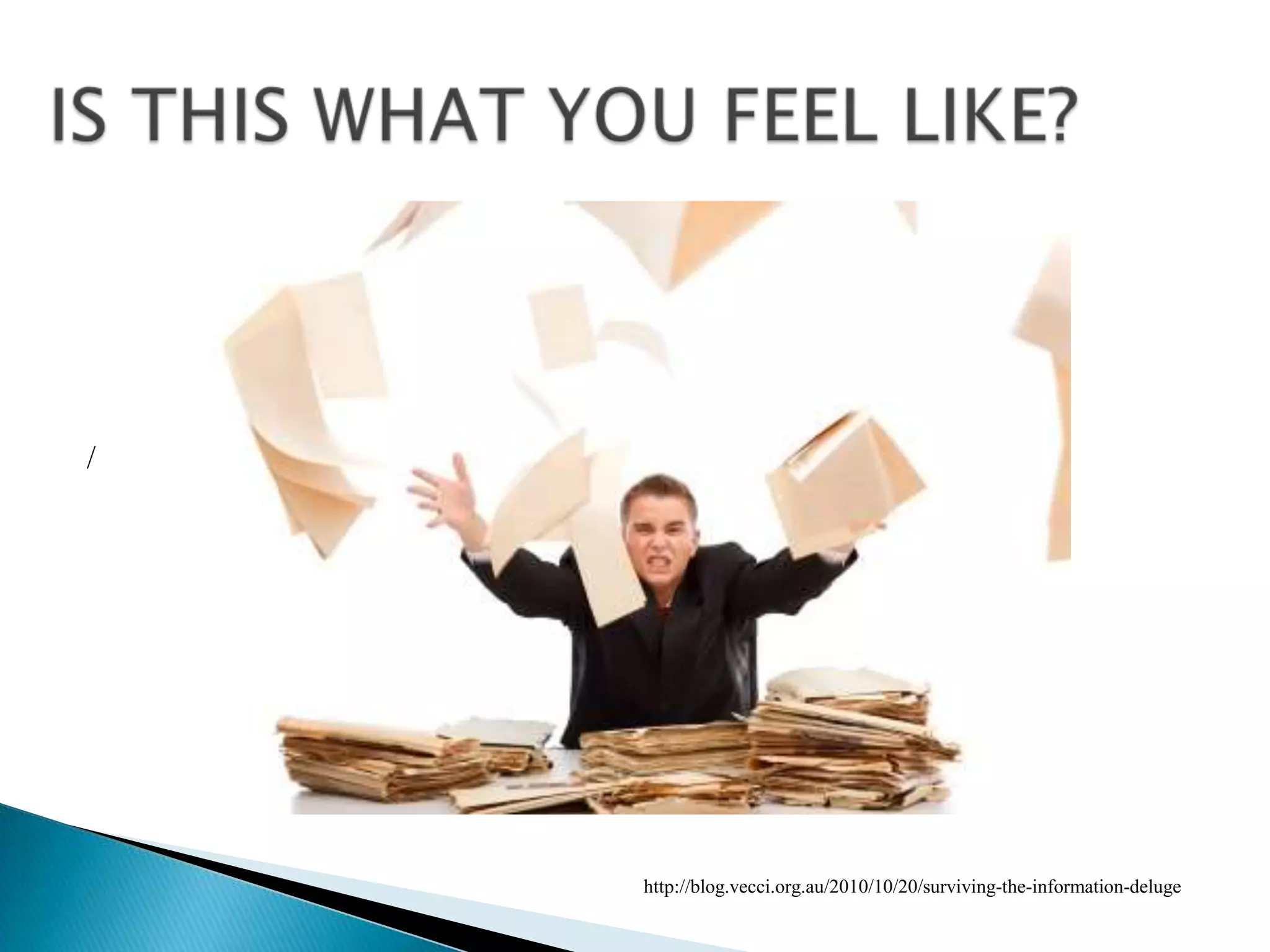 IS THIS WHAT YOU FEEL LIKE?/                     http://blog.vecci.org.au/2010/10/20/surviving-the-information-deluge