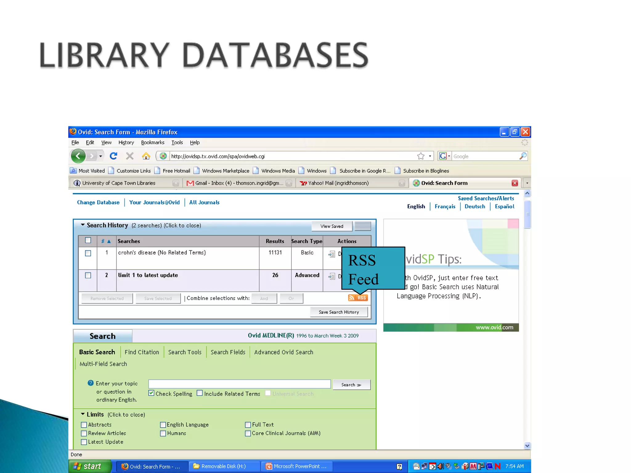 LIBRARY DATABASESRSSFeed