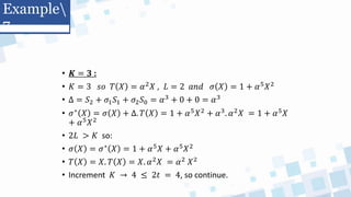 Reed Solomon encoder and decoder \ ريد سلمون | PPTX