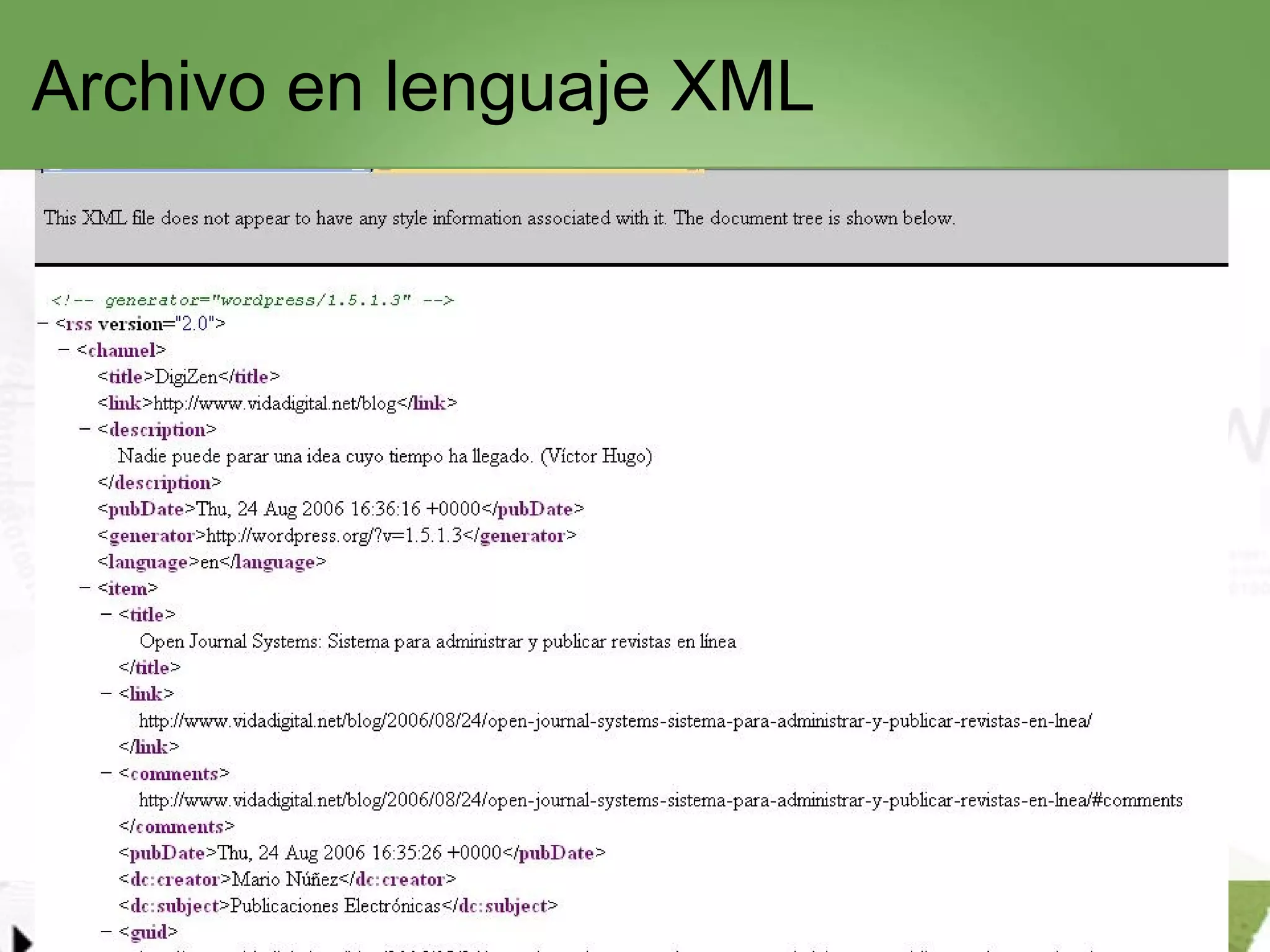 Archivo en lenguaje XML 