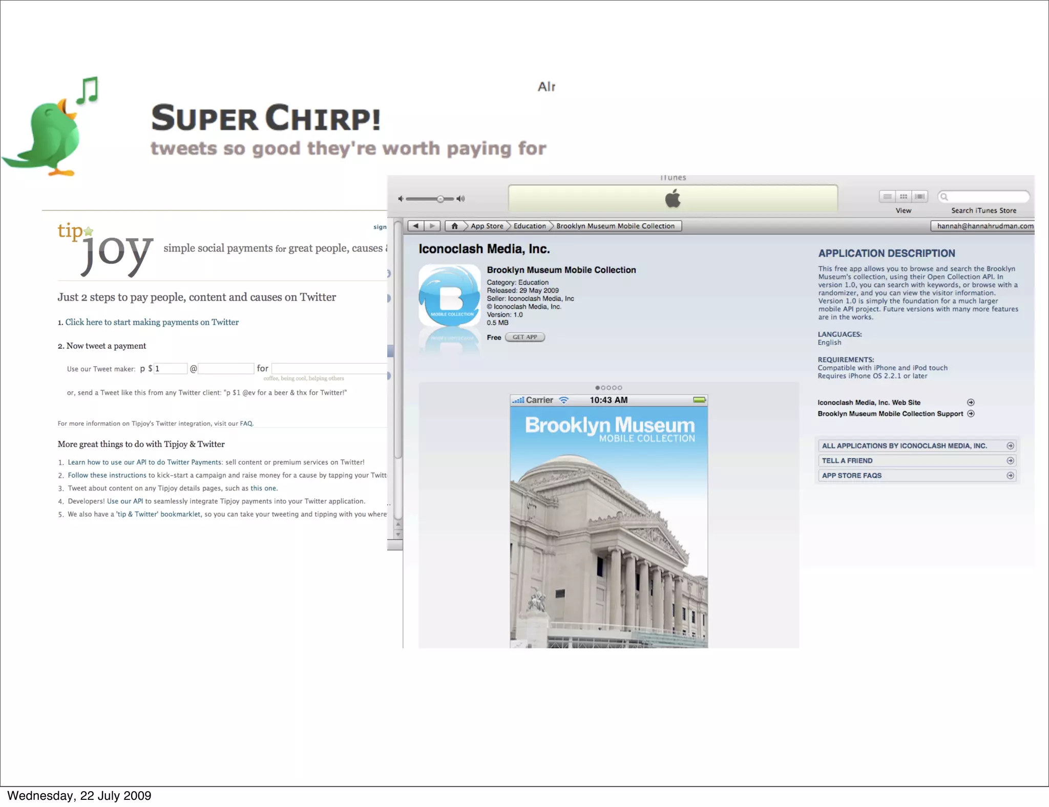 Wednesday, 22 July 2009
 