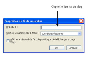 Copier le lien rss du blog 