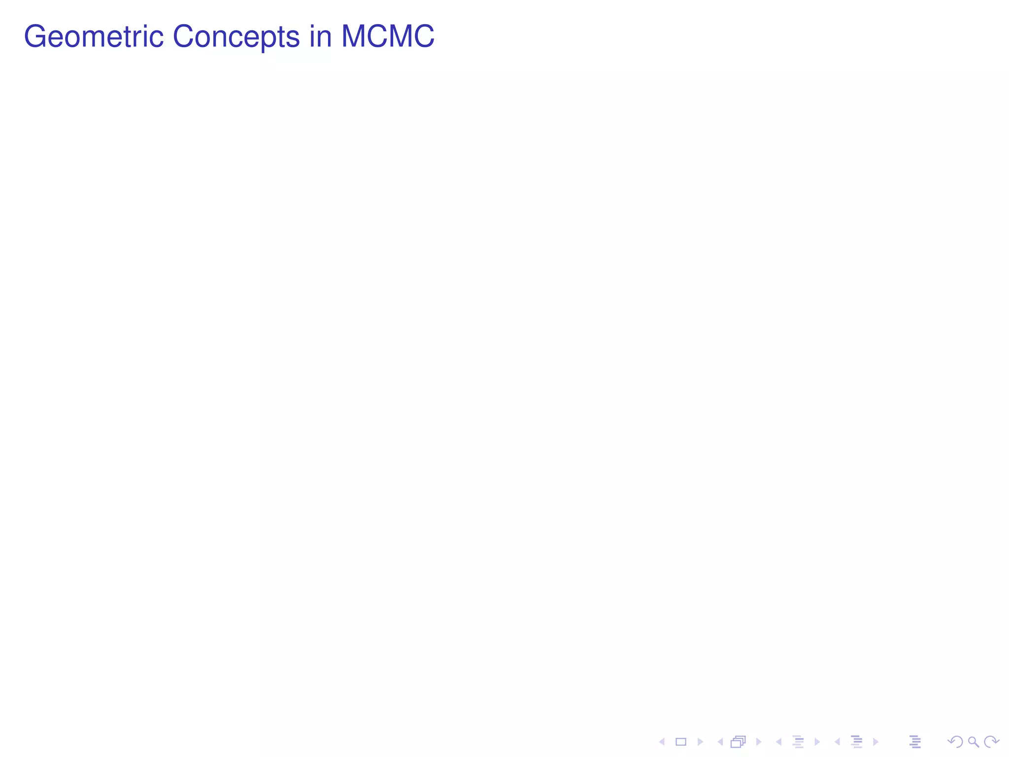 Geometric Concepts in MCMC
 