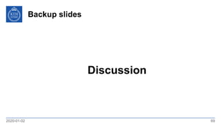 Backup slides
2020-01-02 69
Discussion
 