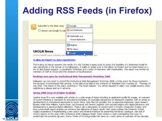 Adding RSS Feeds (in Firefox) 