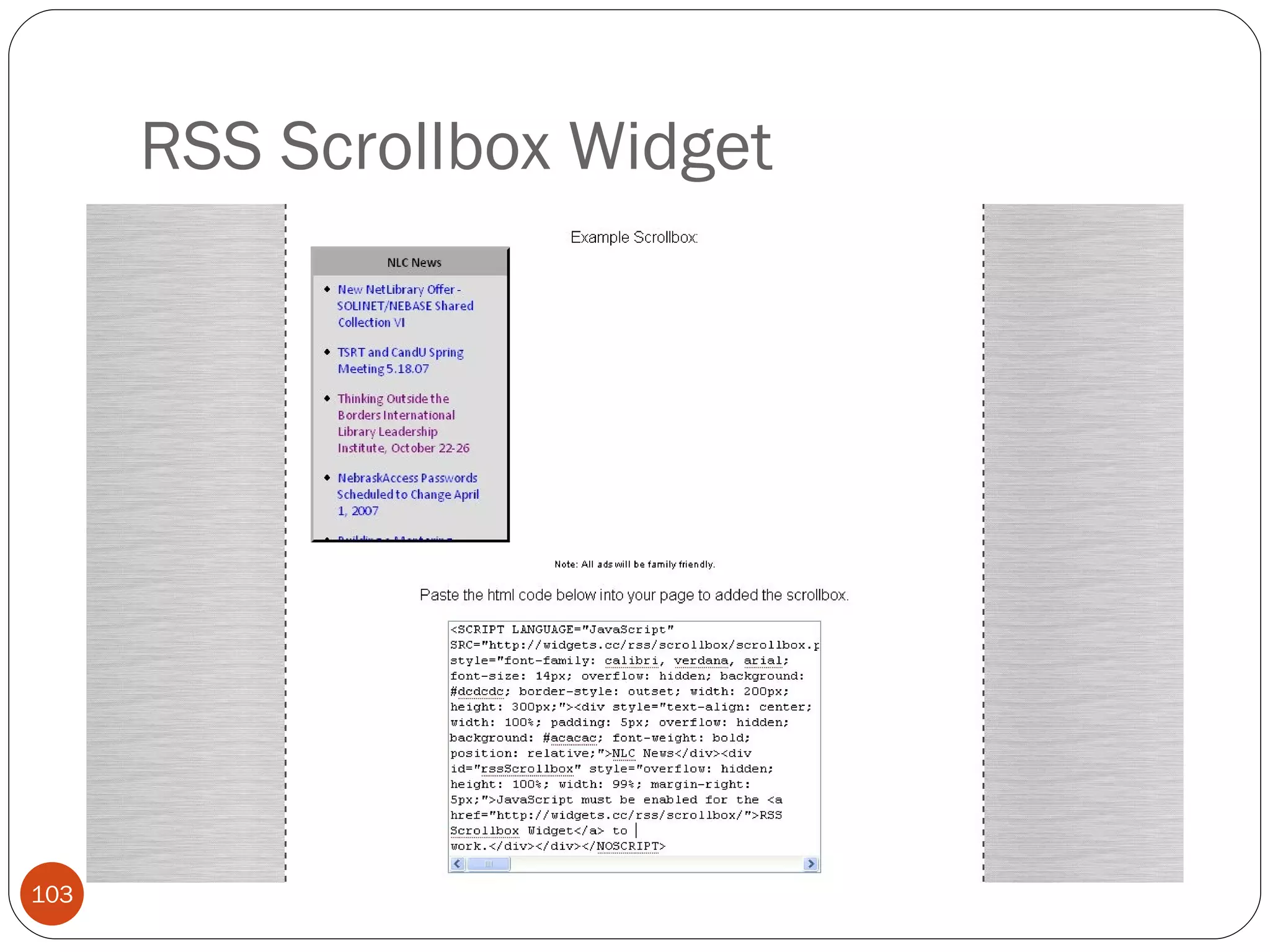 RSS Scrollbox Widget 
