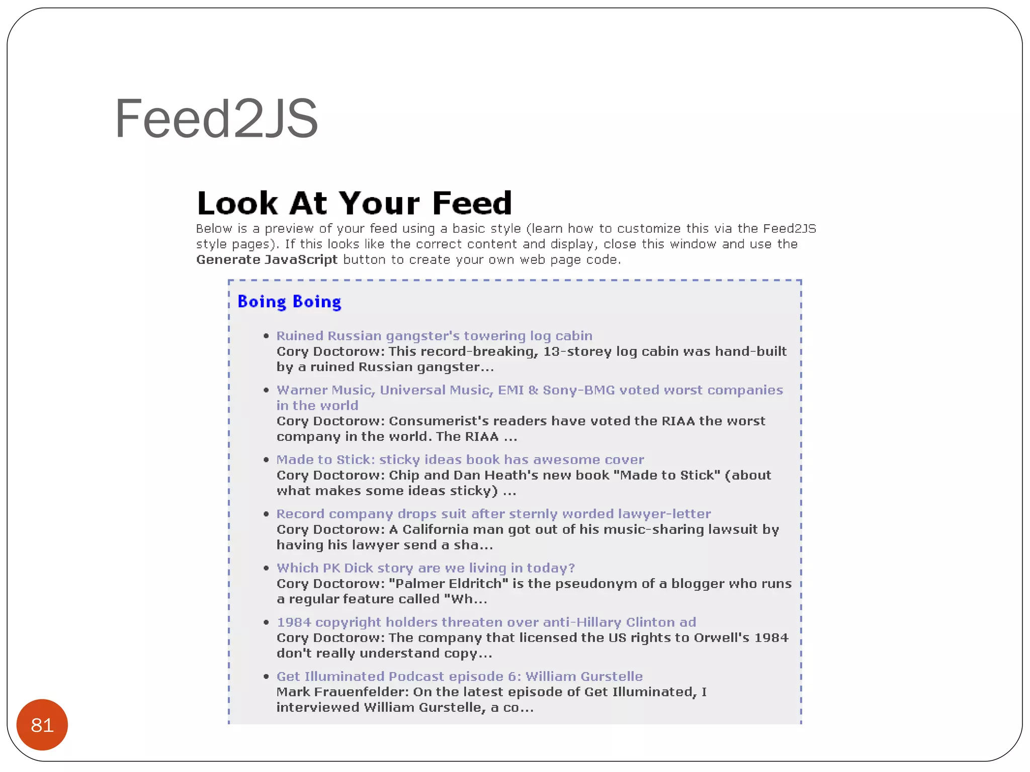 Feed2JS 