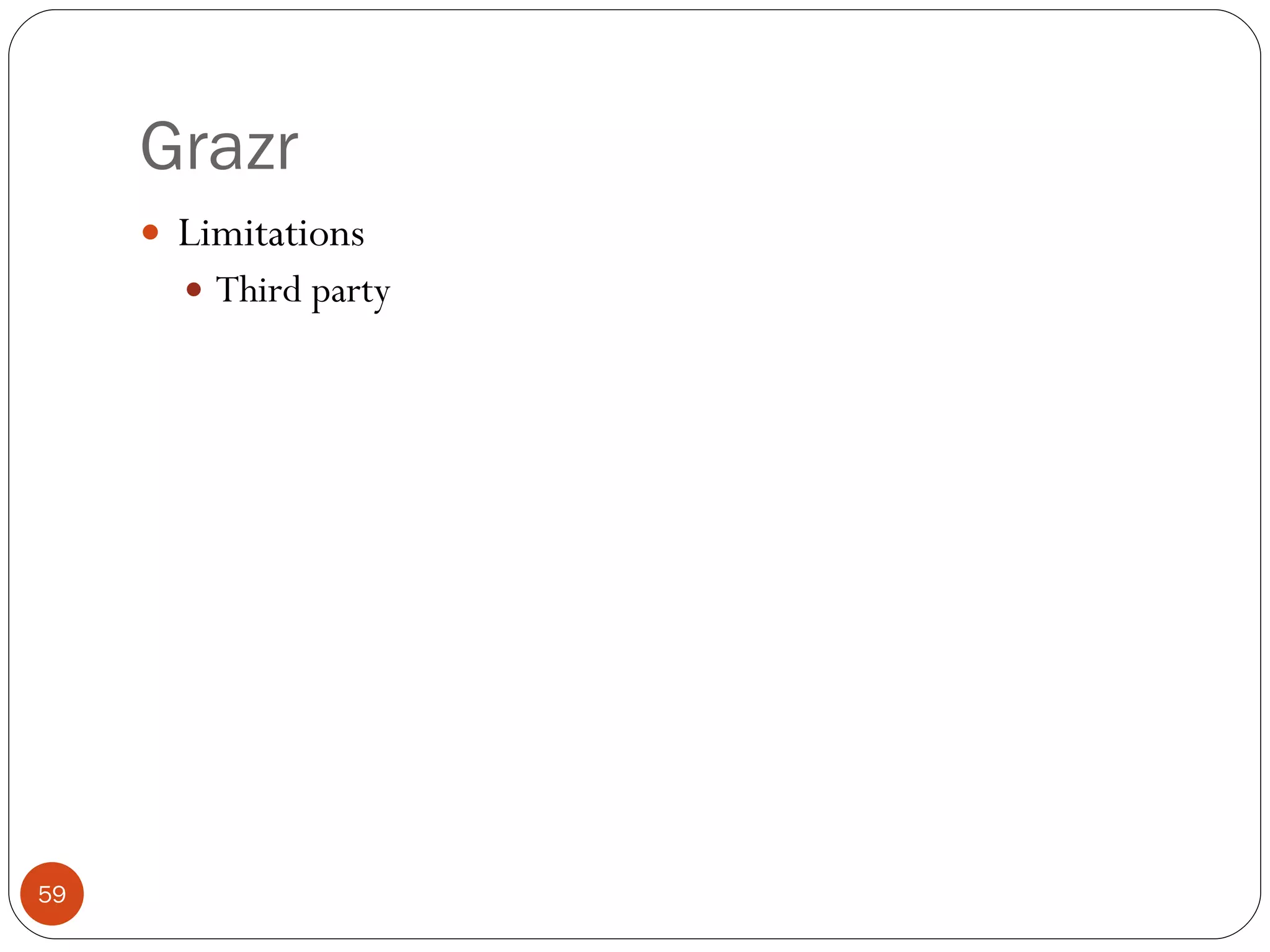 Grazr Limitations Third party 