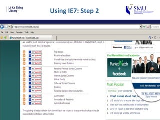 Using IE7: Step 2 