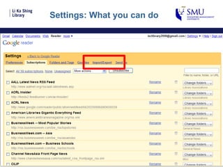 Settings: What you can do 