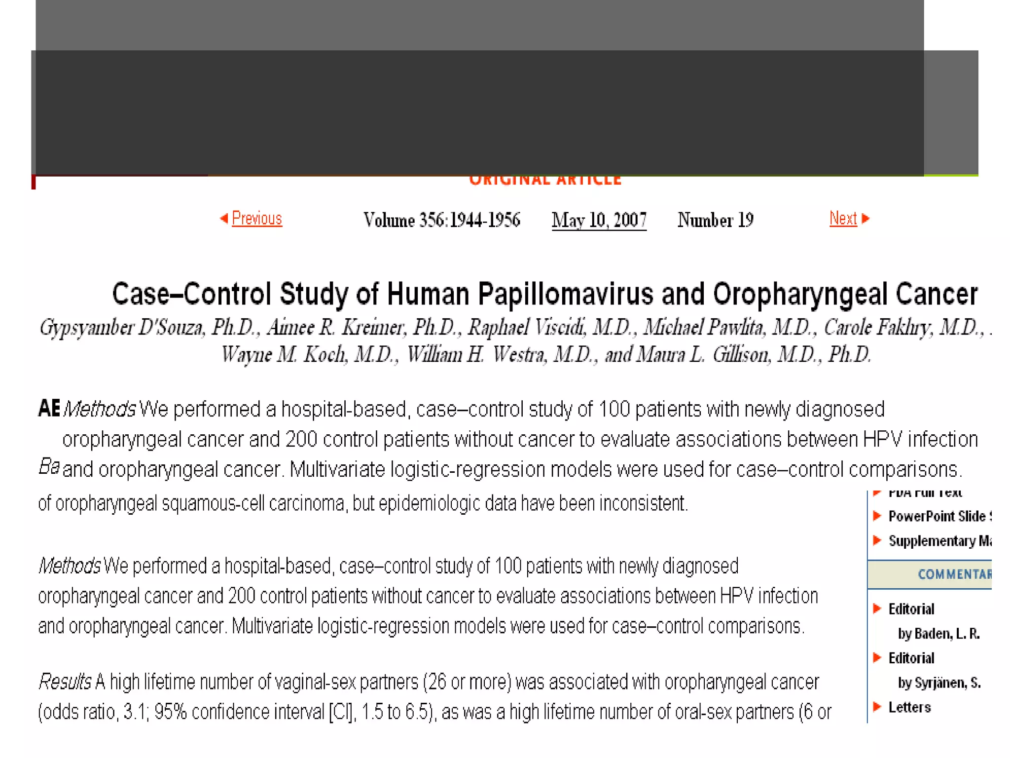 Longitudinal - observationalLongitudinal - observational
Case-control studyCase-control study
 