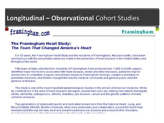 Longitudinal – ObservationalLongitudinal – Observational Cohort StudiesCohort Studies
 