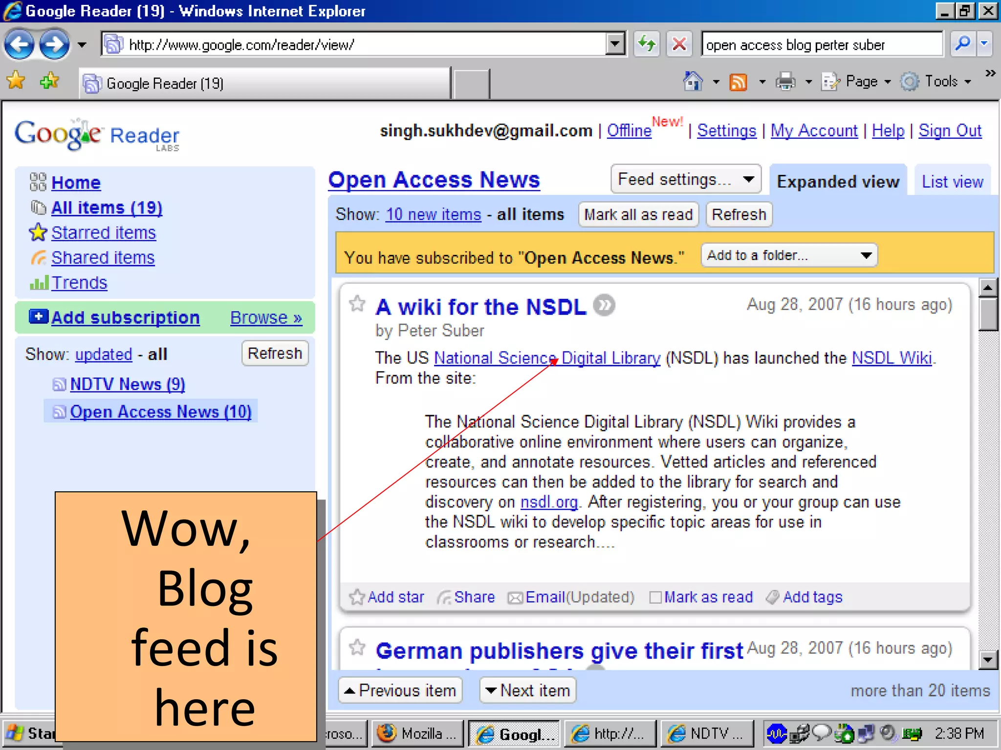 Wow, Blog feed is here 