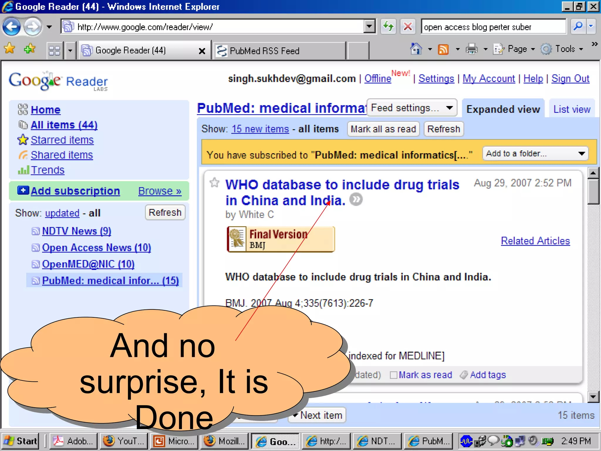 And no surprise, It is Done 