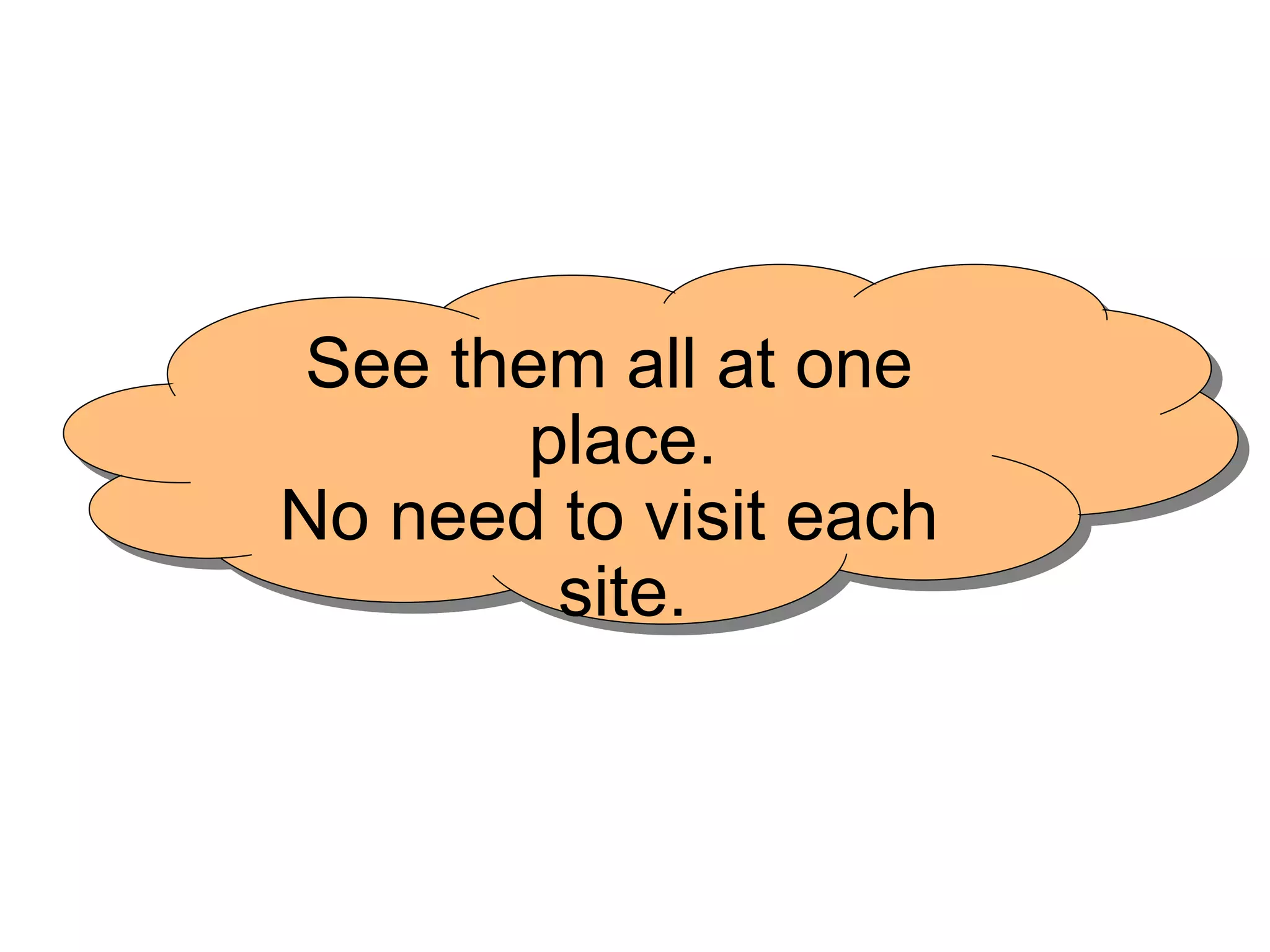 See them all at one place.  No need to visit each site.  