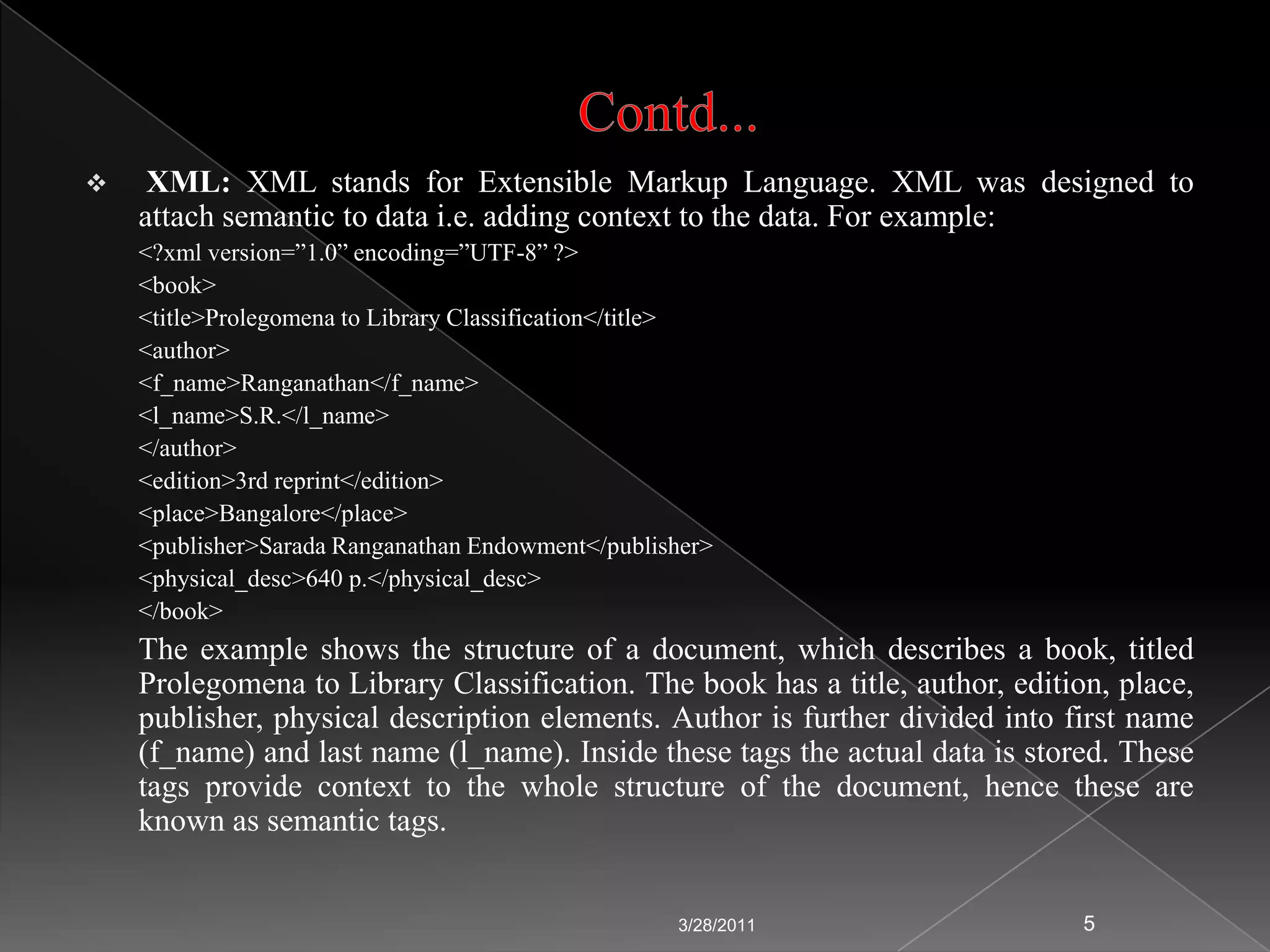 ConceptRSS: RSS is an acronym with several popular meanings: Rich Site Summary, Really Simple Syndication or RDF Site Summary. It is a piece of XML coding that allows users to set a preference, by subscribing, to automatically receive content from a web feed (RSS feed) on a periodic basis, such as hourly, daily, or weekly, as well as allowing users to create web feeds to which others may subscribe. Various version of RSS:	(i) 	RSS 0.90	(ii)	RSS 0.91	(iii) 	RSS 0.92	(iv)	RSS 0.93	(v) 	RSS 0.94	(vi)	RSS 1.0	(vii)	RSS 2.03/24/20113