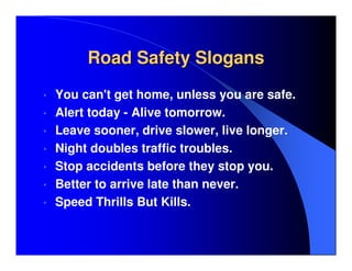Road Safety Project PowerPoint Presentation, Road safety ppt pps