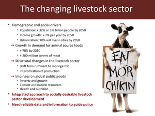 The global livestock sector: Trends and health implications