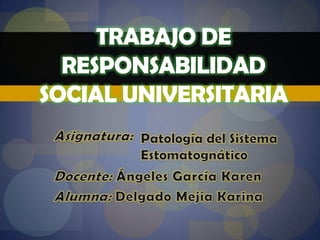 TRABAJO DE
  RESPONSABILIDAD
SOCIAL UNIVERSITARIA
 