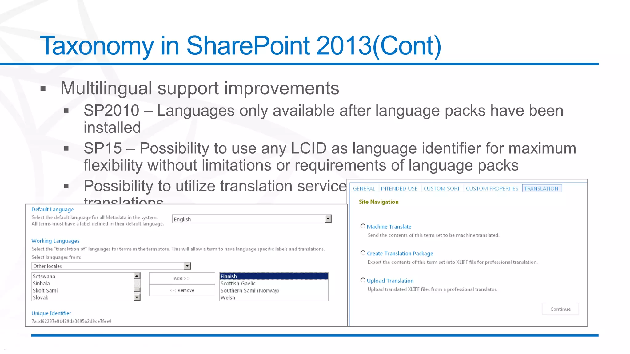 .
Taxonomy in SharePoint 2013(Cont)
 