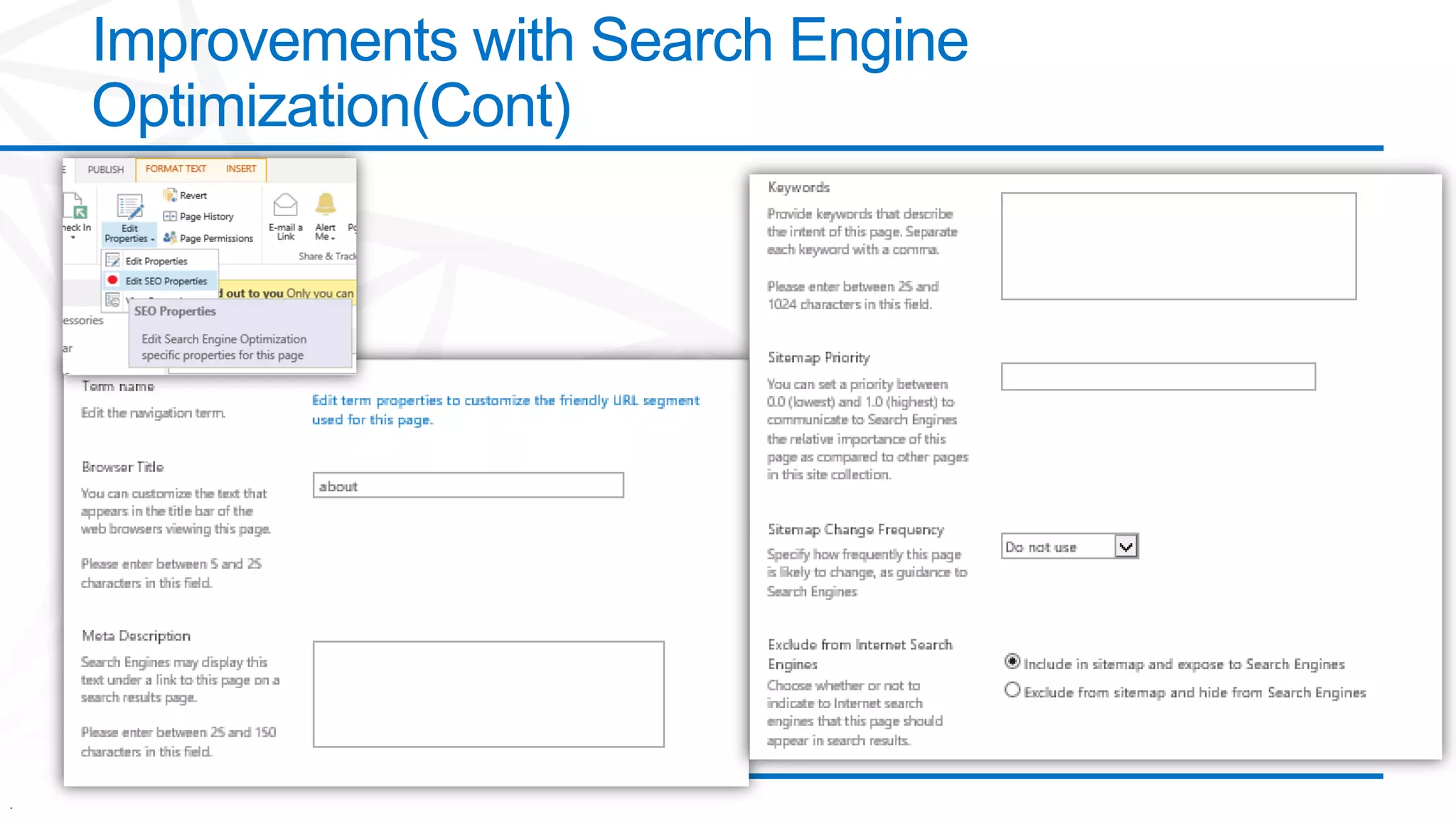 .
Improvements with Search Engine
Optimization(Cont)
 