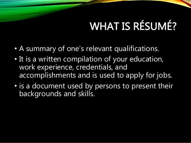 résumé and application letter
