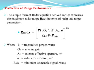 Radar Systems- Unit- I : Basics of Radar | PPTX