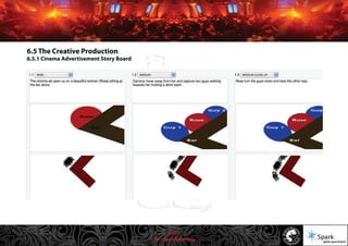 © 2011 Spark Advertising
6.5 The Creative Production
6.5.1 Cinema Advertisement Story Board
26/57
 