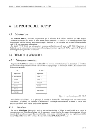 Réseaux > Réseaux informatiques, modèle OSI et protocole TCP/IP > Cours v1.1.5.5 – 20/05/2010
28 / 58
4 LE PROTOCOLE TCP/I...