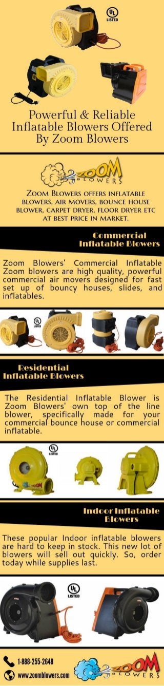 Powerful & Reliable Inflatable Blowers Offered By Zoom Blowers	