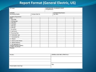 Report Format (General Electric, US)
 