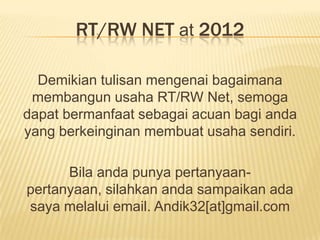 Usaha RT-RW Net | PPTX