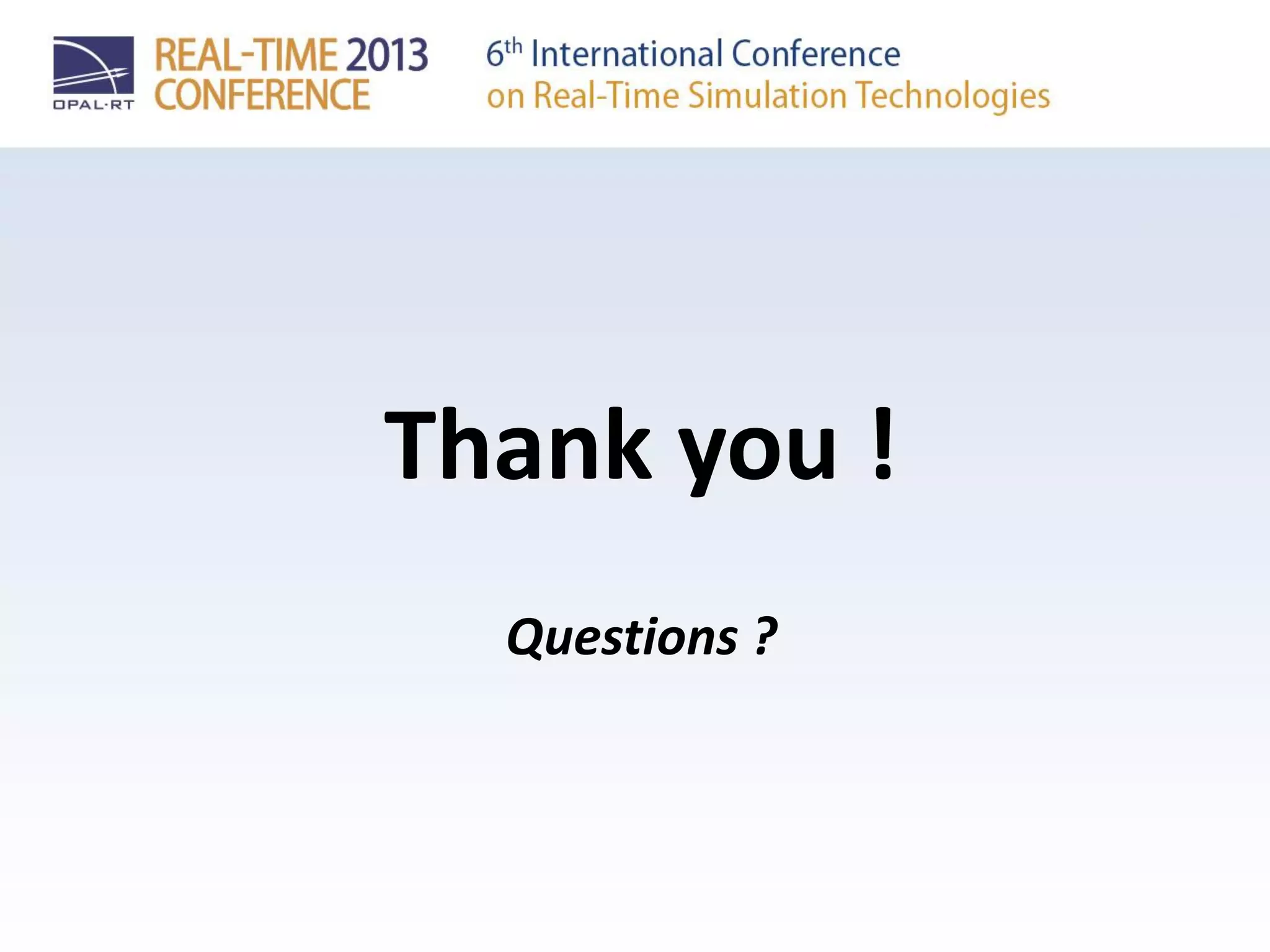 Thank you !
Questions ?
 