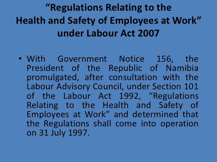 RT 1 Occupational Health Services in Namibia