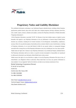 Software Development Disclaimer Notes Rt2870 Software Release Note For Windows Ce | PDF