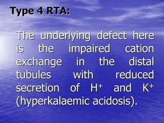 Type 4 Rta Books RENAL TUBULAR ACIDOSIS | PPTX