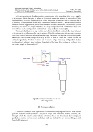 Relay Contactor Systems for Efficient Control of Linear Electric Drives ...