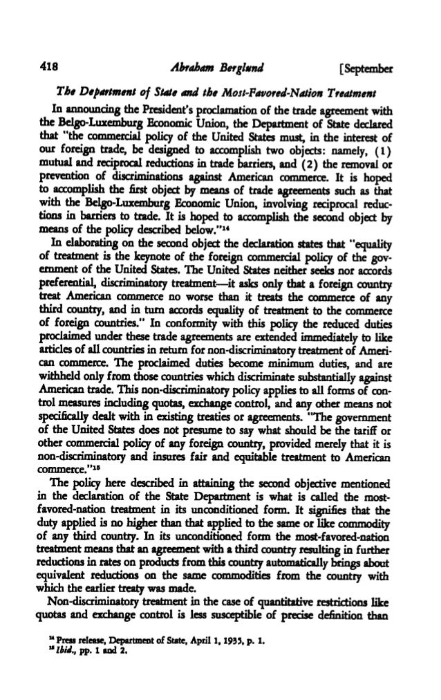 The Reciprocal Trade Agreements Act of 1934 The American Economic R…