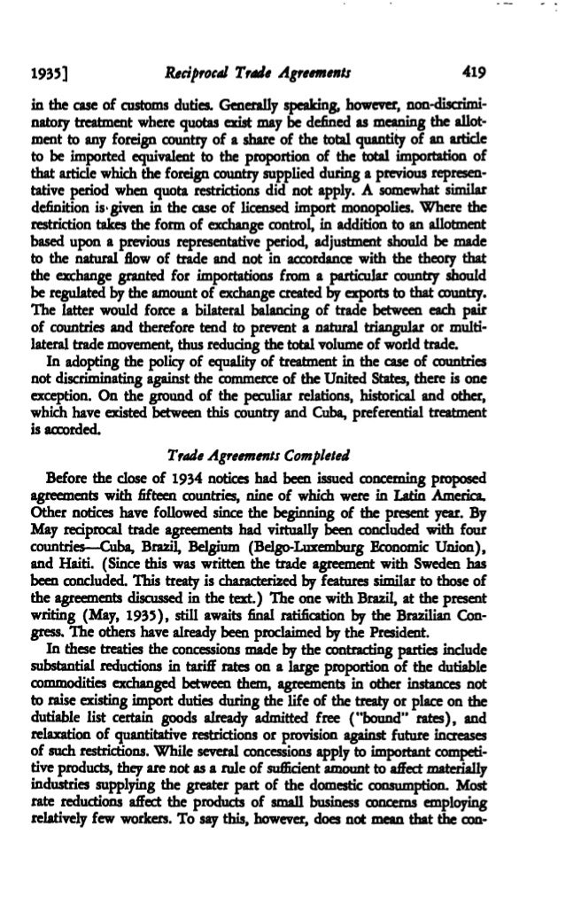 The Reciprocal Trade Agreements Act of 1934 The American Economic R…