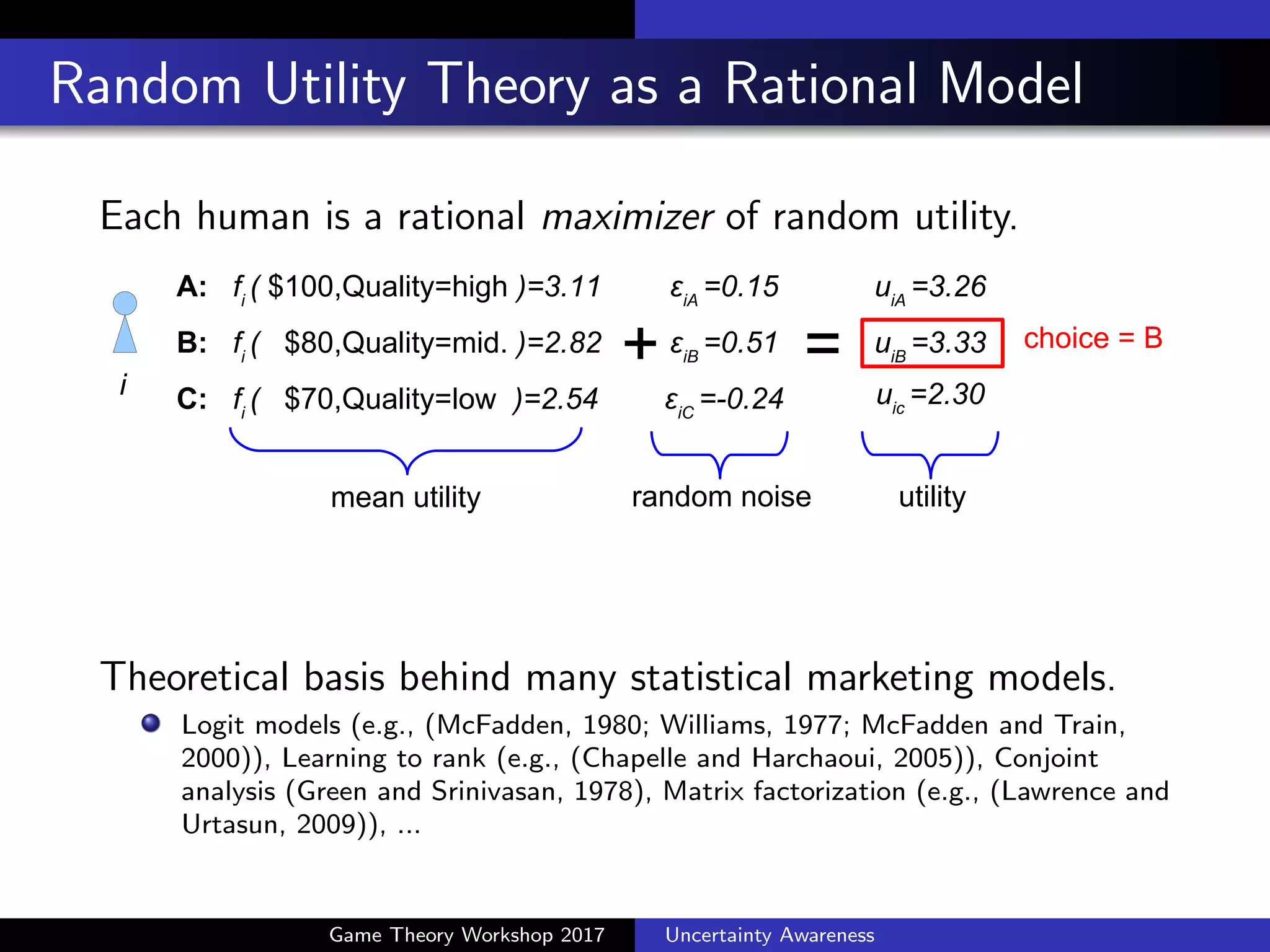 Shrinkage Matters in the Real World.
● Q. Why prior helps avoid over-fitting?
– A. shrinkage towards prior mean (e.g., 0 in Ridge reg.)
● Over-optimization ↔ Over-rationalization?
– (e.g., (Takahashi and Morimura, 2015))
0 Coefficient #1
Coefficient #2
Solution of
2-dimensional
OLS &
Ridge regression
Ordinary Least Squares (OLS)
Ridge : closer to prior mean 0 than OLS
Prior mean 0 is independent from training data
 