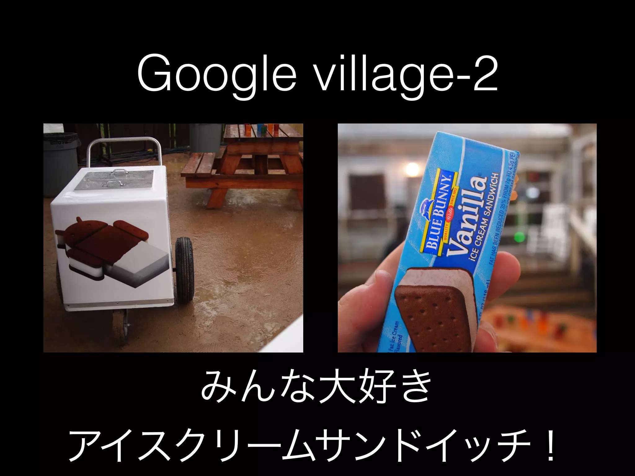 Google village-2




   みんな大好き
アイスクリームサンドイッチ！
 
