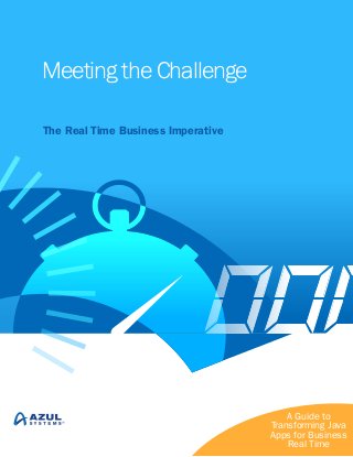 Meeting the Challenge
The Real Time Business Imperative

A Guide to
Transforming Java
Apps for Business
Real Time

 