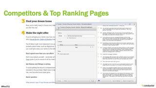 Competitors & Top Ranking Pages
@RoryT11
 