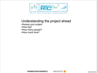 Understanding the project ahead
•Assess your project
•How big?
•How many people?
•How much time?
By Eldad AsoulinFAIRWEATHER PROBERTS ARCHITECTS
 