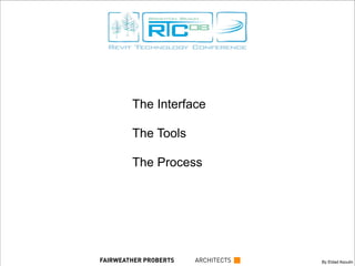 The Interface
The Tools
The Process
By Eldad AsoulinFAIRWEATHER PROBERTS ARCHITECTS
 